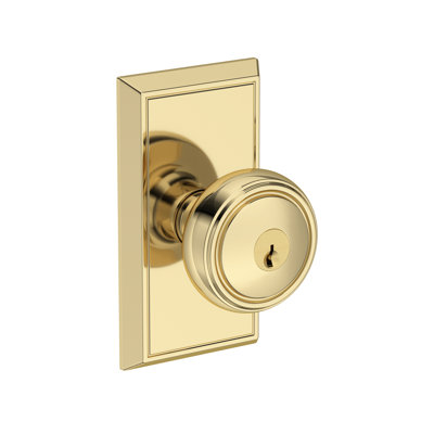 Bremerton Keyed Entry Knob with Chamfered 5in Rose in Venetian Bronze