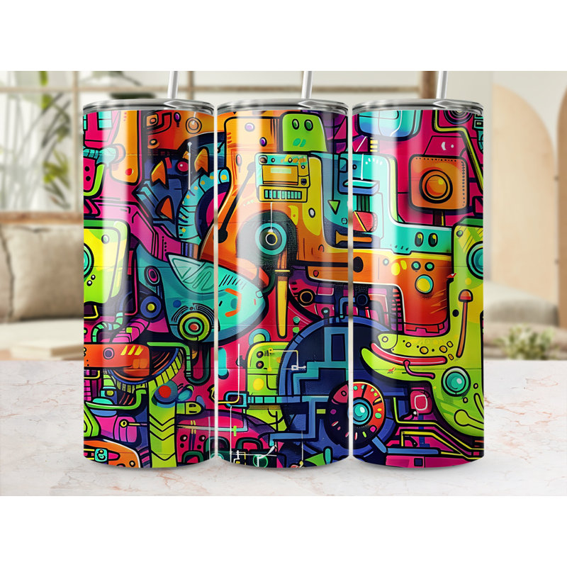 Choose Handmade Tumblers 591ml Vacuum Insulated Stainless Steel (18/8) Travel Tumbler with Straw