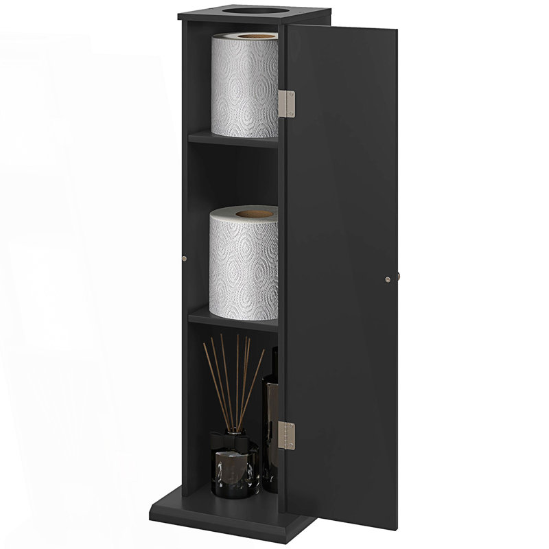 Toilet Paper Cabinet, Small Bathroom Corner Floor Cabinet With Doors And Shelves, Storage Bathroom Organizer, Entryway Cabinet