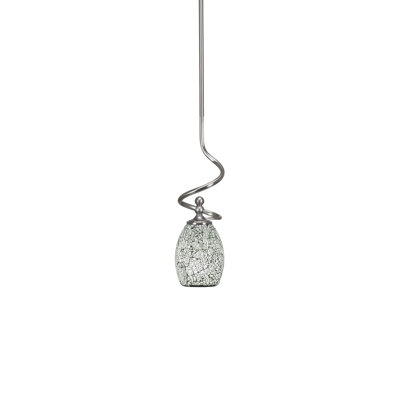 Mini-luminaire suspendu Capri avec verre fusion noir 5 po