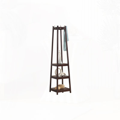 Coat Rack W/ 3-Tier Storage Shelves