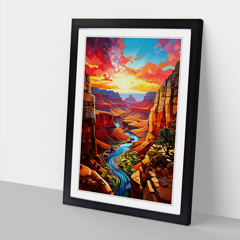 Grand Canyon Modern Art - Framed Print