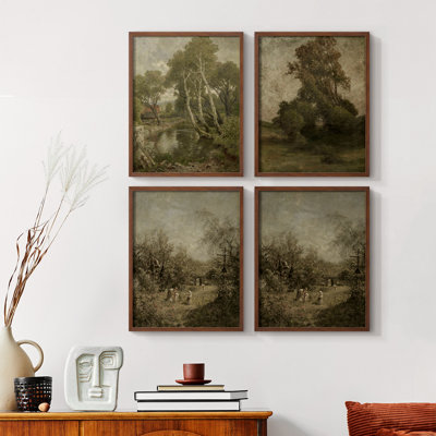 «Vintage Landscape», ensemble de 4 encadrés