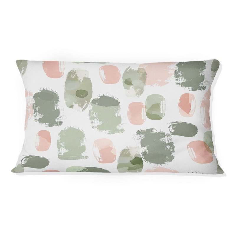 Coussin lombaire bohème vert et rose