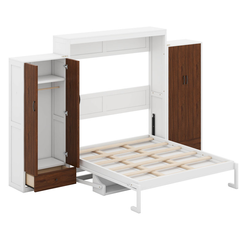 Lit escamotable Murphy avec placard, tiroirs et table, Grand