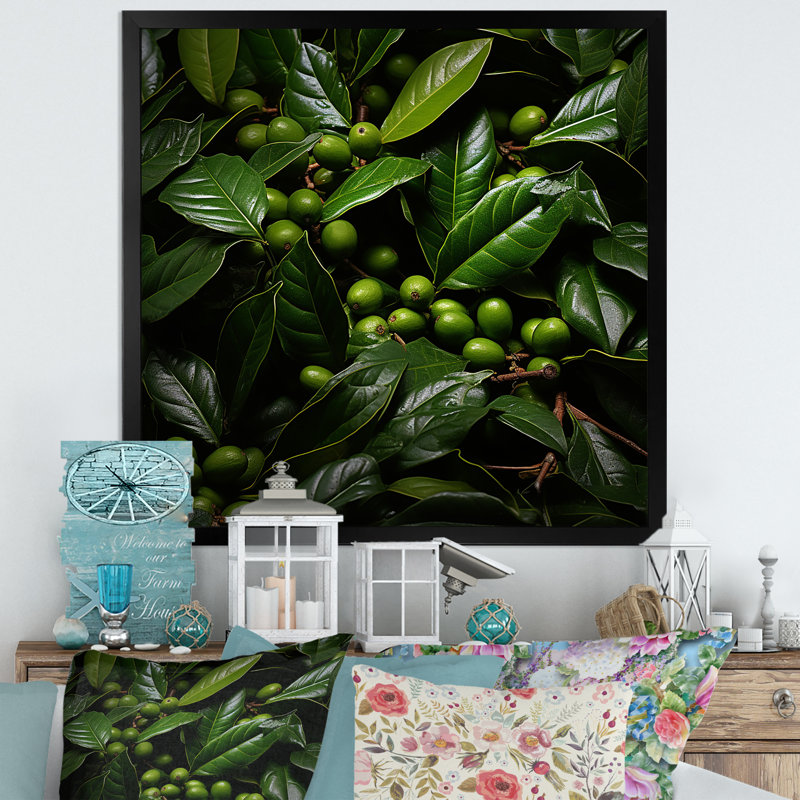 " Tropical Robusta Palm Rhythms ", Black Single Picture Framed, 24" H x 24" W x 1" D
