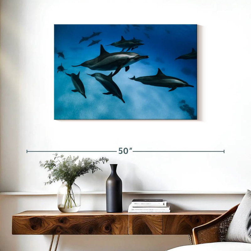 Crowle Striped Dolphins, 24" H x 36" W