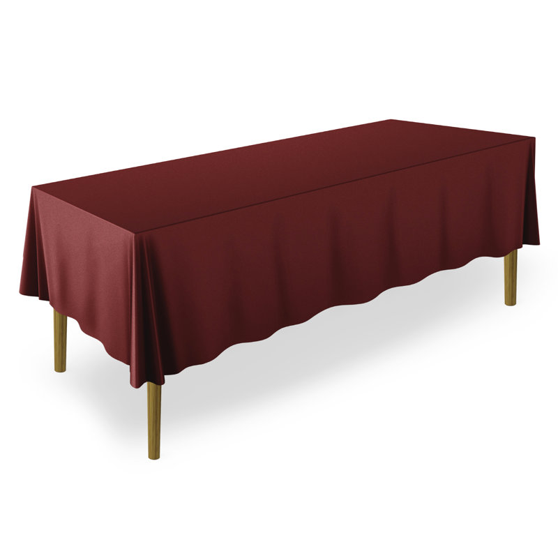 Solid Color Rectangular Tablecloth, Burgundy, 102" L x 60" W, 5