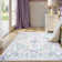 Kaldi Floral Washable Area Rug Non-Slip Stain Resistant Low-Pile Boho Large Indoor Throw Carpet