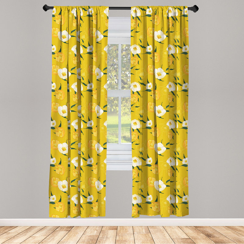 Tropical Foliage Floral Semi-Sheer Rod Pocket Sliding Panel, 28" x 84"