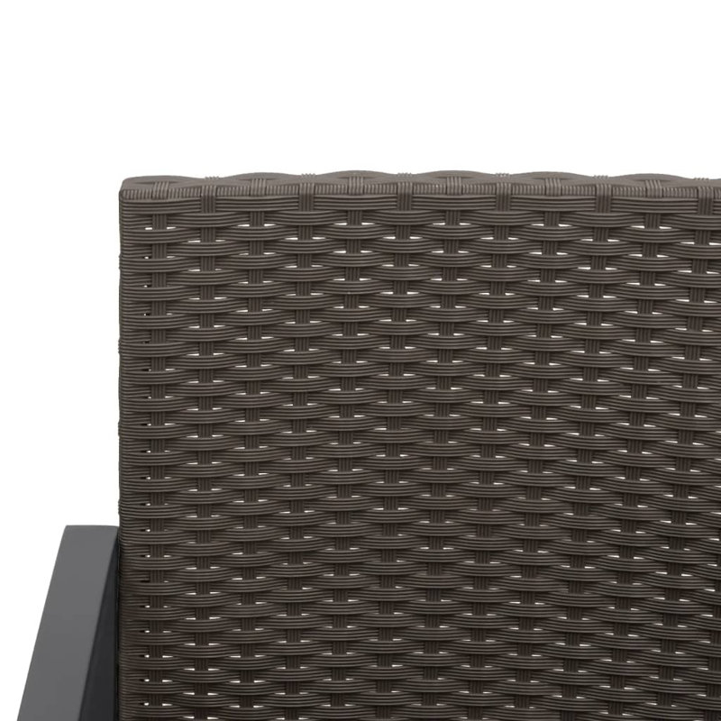 Chaises de patio en rotin PP, Blanc crème, Noir / gris anthracite