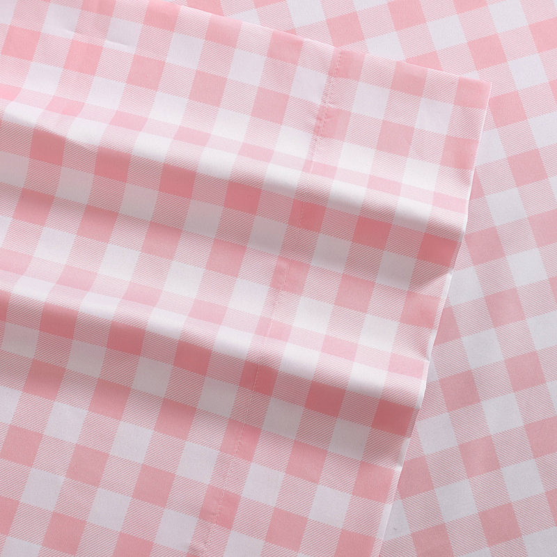 Ensemble de draps Eddie Bauer, Ensemble de draps pour lit simple + 1 taie d'oreil, Carreauté rose coquelicot