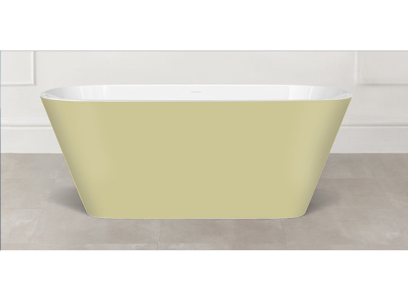 Painted Vetralla 58-3/4" X 29-2/8" Freestanding Soaking Bathtub In Volcanic Limestone With No Overflow Hole