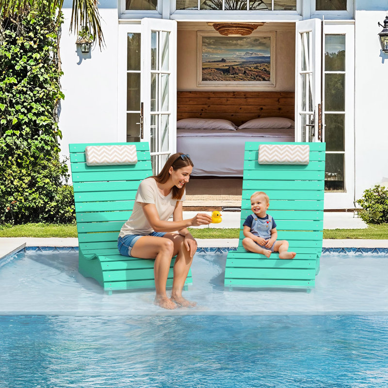 Pool Lounge Chairs Set of 2, Apple Green