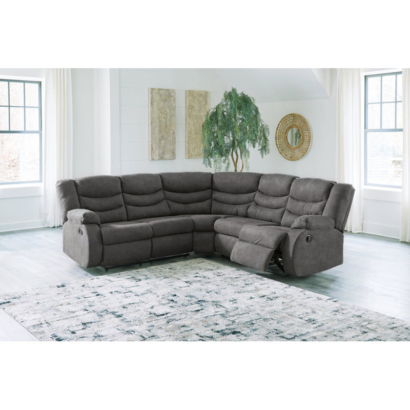 Canapé modulaire inclinable 2 pièces Partymate, Similicuir gris