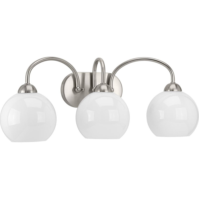 Éclairage de salle de bain à intensité variable 3 lumières Torquay, Nickel brossé