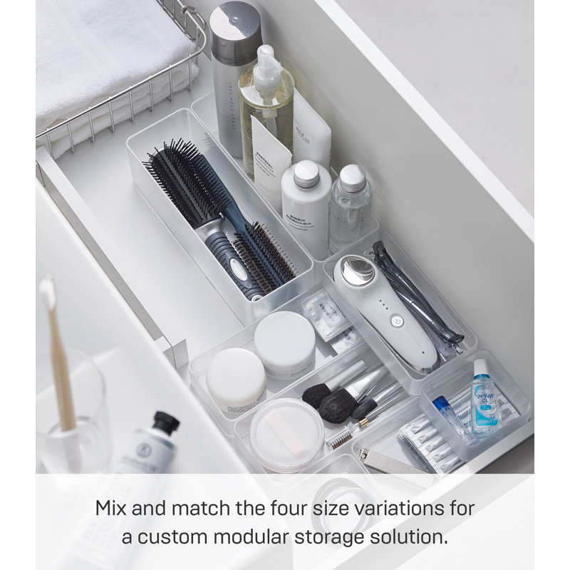 Yamazaki Home Stackable Organizers [Set Of 2] - Four Sizes, Deep, White