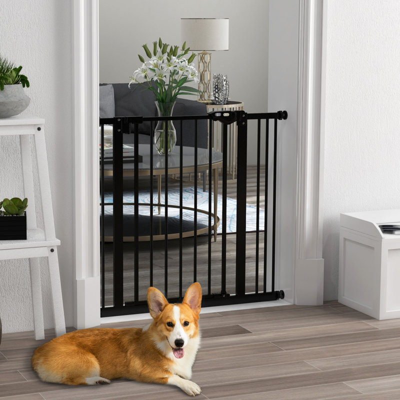 Adjustable Safety Gate with Adjustable Screws, 74-87 cm, Black
