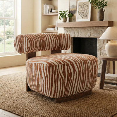 Tilton Zebra-Stripe Chenille Accent Chair