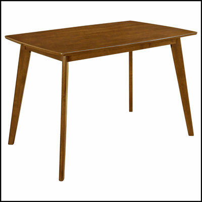 Retro Chestnut Dining Table with Angled Legs, Perfect for Family Gatherings and Modern Aesthetics