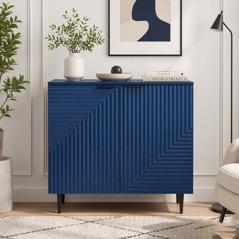Armoire d'appoint moderne et minimaliste avec tablettes réglables, Marine