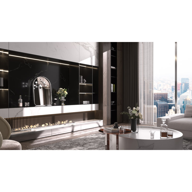 Miroir d'appoint mural Briannon, Argent, 20 po x 30 po