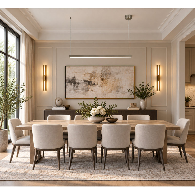 Modern 1-Light LED Linear Chandelier , Satin Nickel