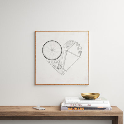 Impression d’art graphique sur bois « Love Bike » par Florent Bodart