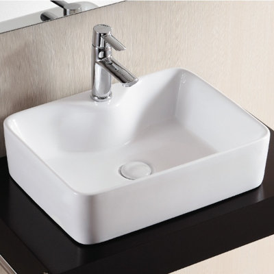 Caracalla Ceramica II 14.96'' Glossy White Ceramic Rectangular Bathroom Sink
