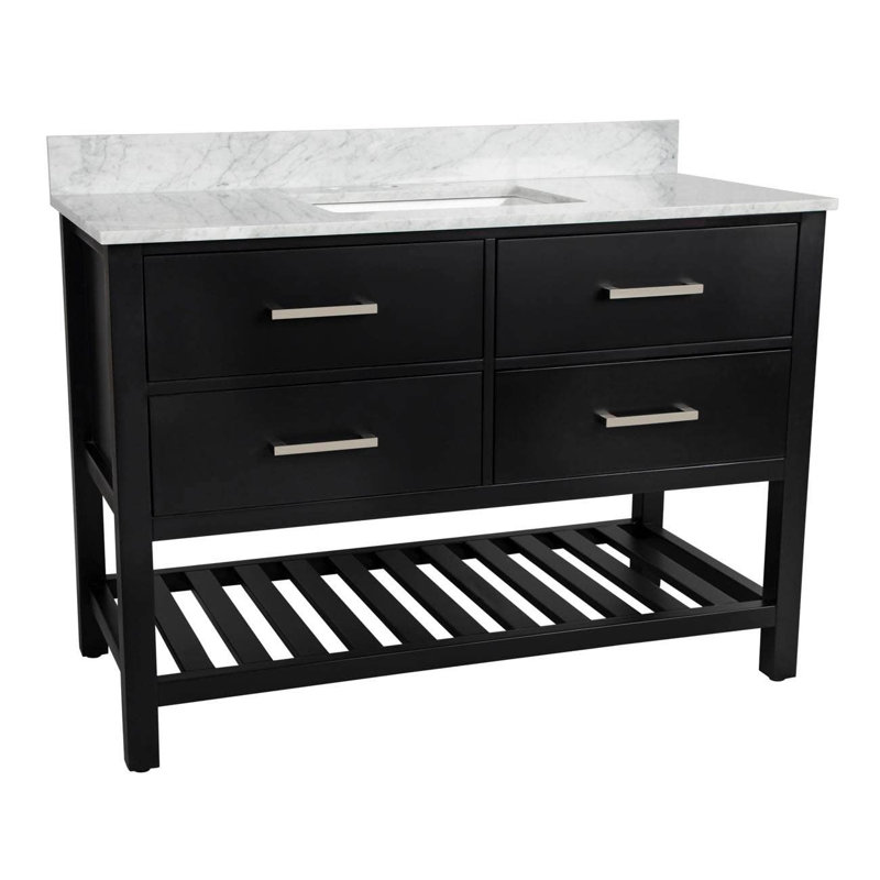 Ensemble de meuble-lavabo simple l 48 po, Noir