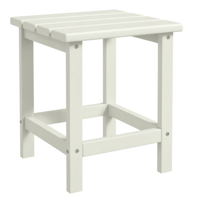 Outsunny Square Coffee Table End Side Table Porch Garden White