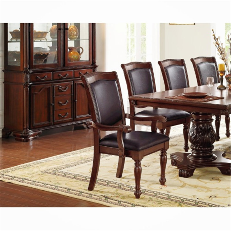 Shadae 8 - Person Solid Wood Dining Set with Rectangle Table w Leaf 2x Arm Chairs And 6x Side Chairs,Rubberwood  Dining Table Set