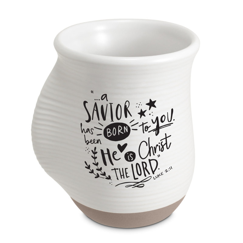 Tasse chauffe-mains Savior Born Red 18 oz, Blanc