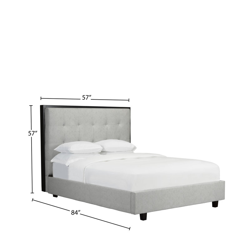 Lit plateforme tapissier Whipe, Argent, Double