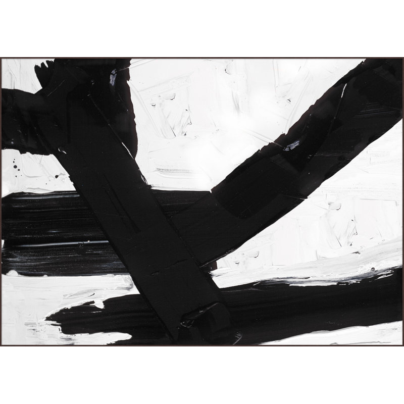 «Sans titre noir et blanc 2» par Lillian August - peinture sur toile à cadre flottant