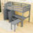 Wooden Loft Bed With Built-In-Desk And Stairs-52340985-52340991