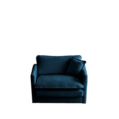 Siège de salon en tissu chenille bleu