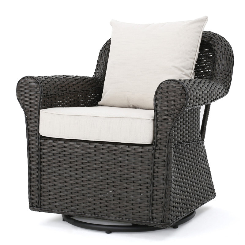 Chaise berçante pivotante d'extérieur AMAYA avec siège confortable et design durable pour la détente