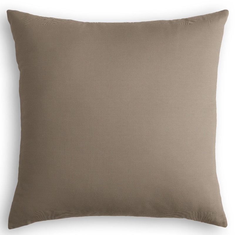 Sunbrella Canvas Indoor Outdoor Square Pillow Cover & Insert, 16" x 16", Taupe, Down Blend