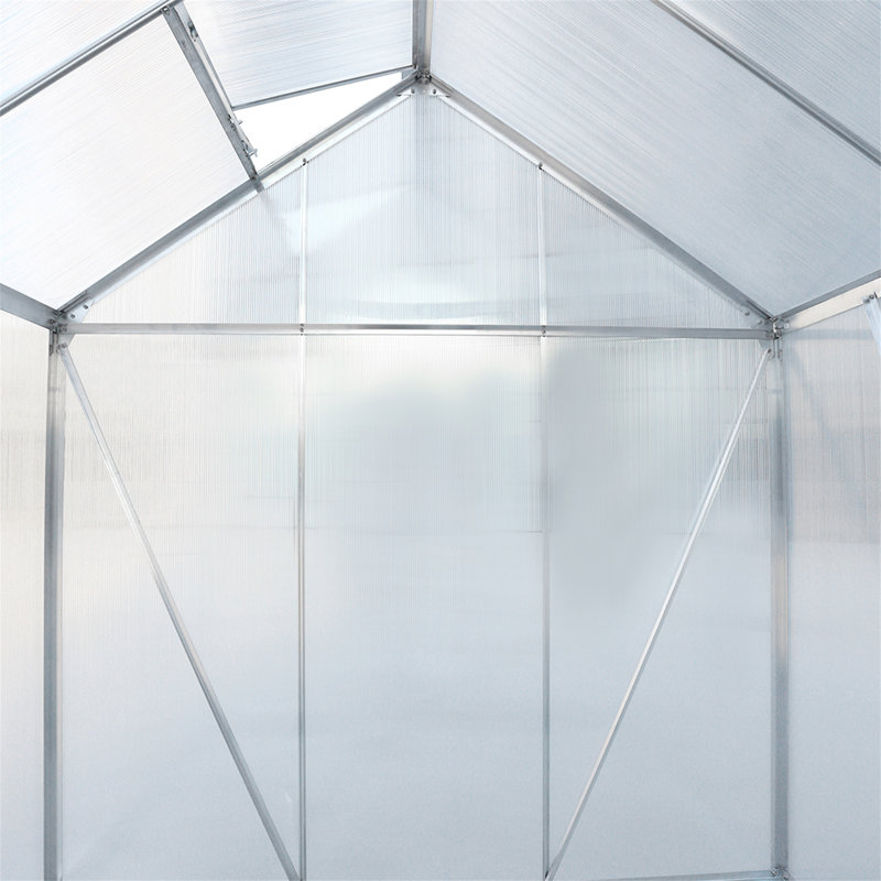 6.3'*4.2'*7' Polycarbonate Greenhouse, Silver, 8' H x 6.3' W x 4.2' D