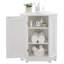 Armoire de rangement blanche en coin avec tablette réglable-1391056904