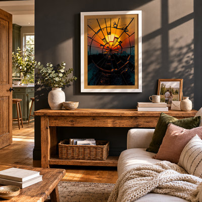 Balloon at Dawn Modern - Framed Print