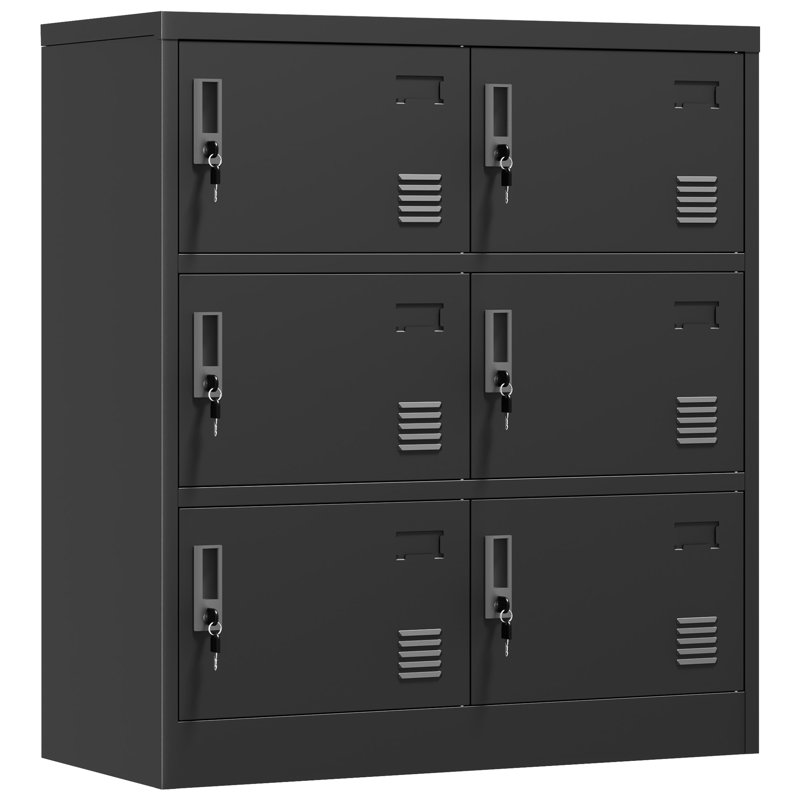 6-Door Metal Lockers for Employees - Sturdy, Secure, and Versatile Storage Solution