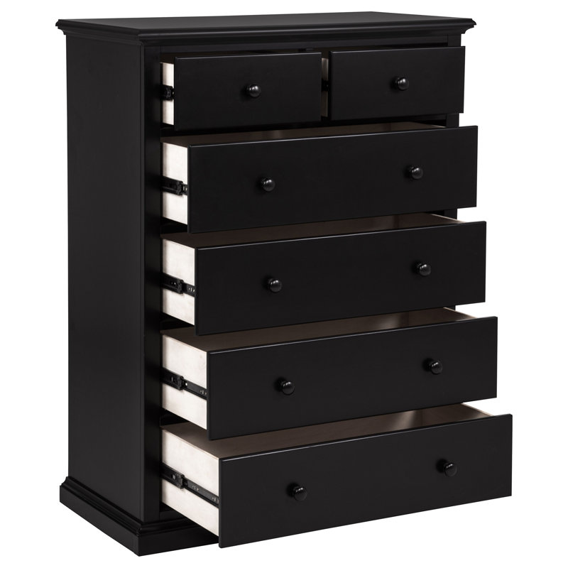 Commode de chambre à 6 tiroirs Sumerlin - noir, Noir