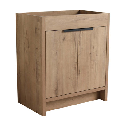 Armoire de salle de bain autoportante 30 po sans lavabo et 2 portes à fermeture en douceur, seulement meuble-lavabo sans comptoir