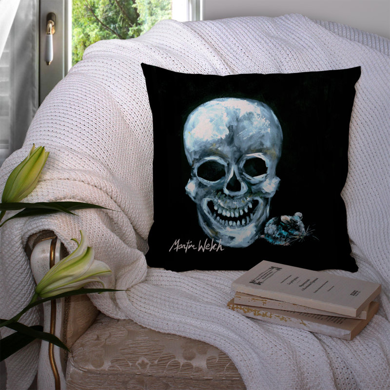Ekk A Meece Outdoor Reversible Throw Pillow, 14" H x 14" W x 4" D