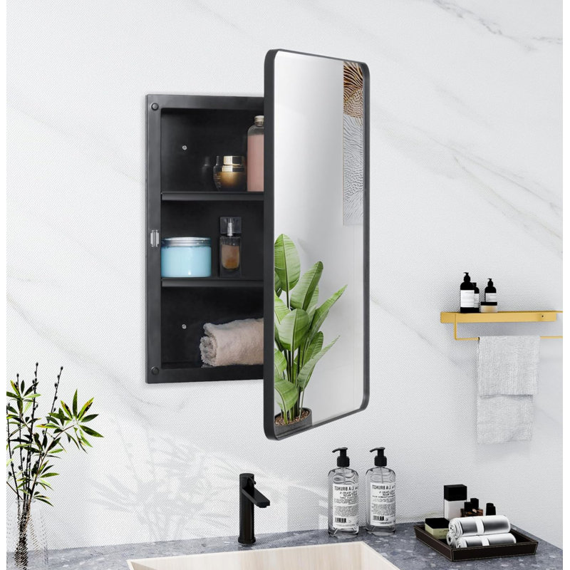 40.6mm W 61.2mm H Medicine Cabinet Mirror