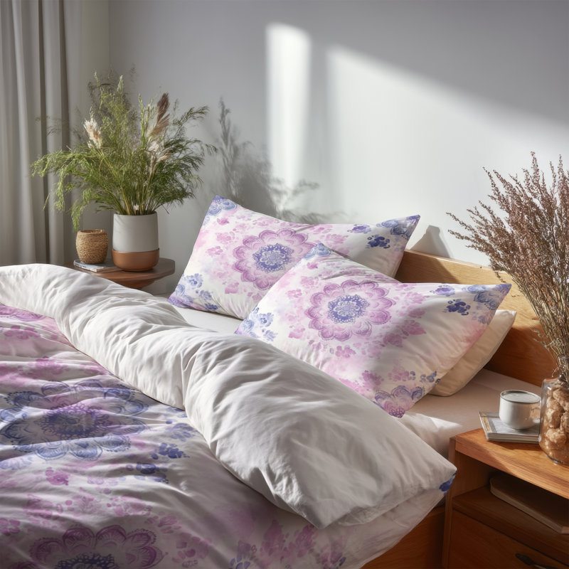 Ensemble de literie marocaine 3 pièces - Ensemble de housse de couette pastel Boho Mandala
