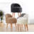 Bohemian Faux Fur Pouffe with Wooden Legs, 18.1 x 25.2 x 18.1 inches | 100% Eco-Friendly Faux Fur, 35 DNS Orthopedic Sponge | Modern Scandinavian Design, Perfect for Stylish Living Rooms & Cozy Spaces-484819378