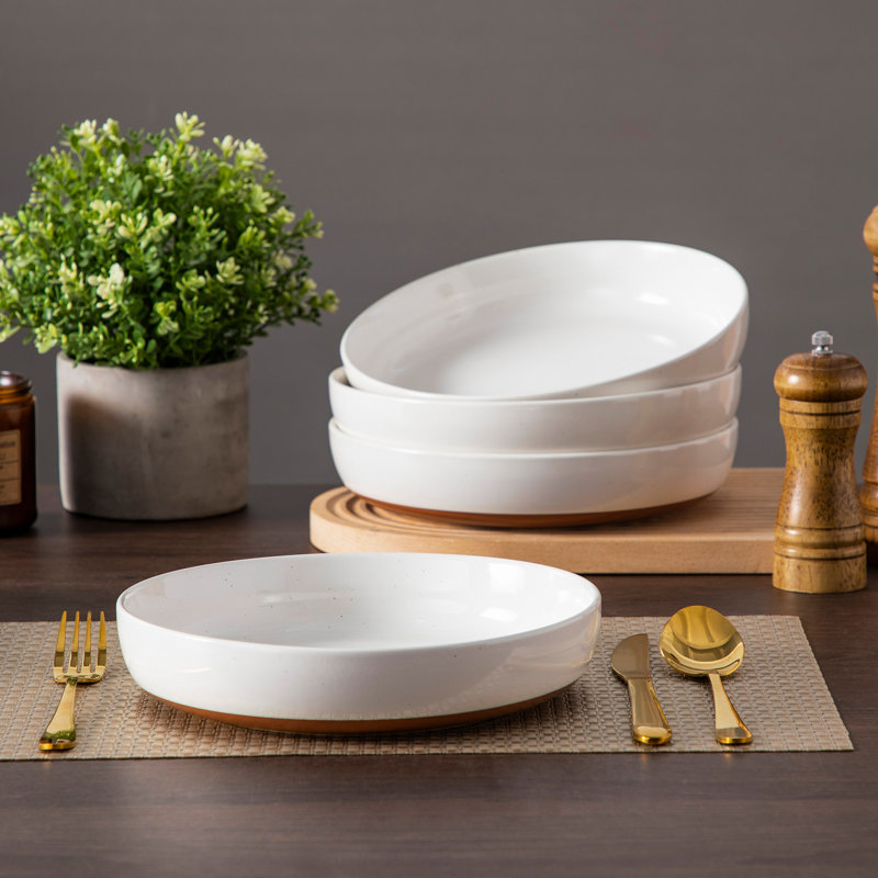 23.1cm Pasta Bowl, White/Brown